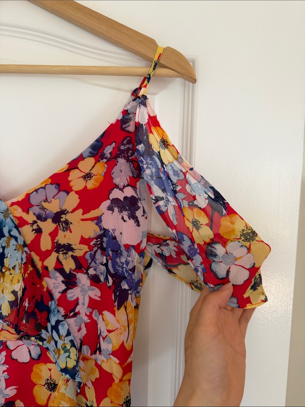 Lulu's Red Multi Floral Ruffle High-Low Maxi Dress - Picture 3 of 8